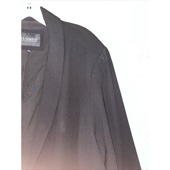 Eloquii Blazer Womens 28 Black Single Breasted Stretch Lined Jacket‎ Career - Picture 6 of 11